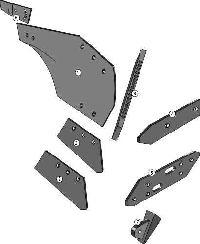 Explosionszeichnung Grégoire Besson Pflugkörper Typ C16N - 30x30